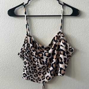 Victoria Secret leopard print chiffon tie back cami. Size large. EUC